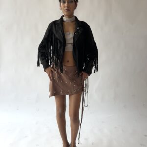 Black studded & cropped Jacket