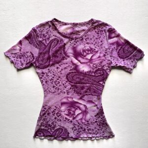 Mixed Media Top - Vintage Graphic Print