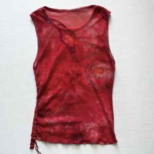 Deep red ruched tank top