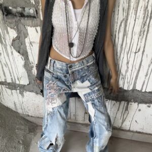 White embellished cropped jacket