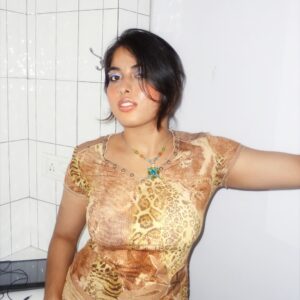 Top with Animal Print, Patchwork and Eyelets