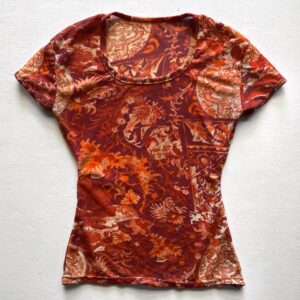 Vintage print orange baby top
