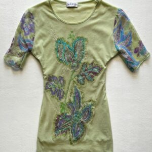 Pastel green embroidery detailed top