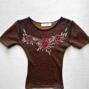 Brown & embroidered  top