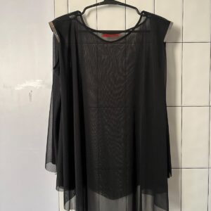 Layered black net blouse